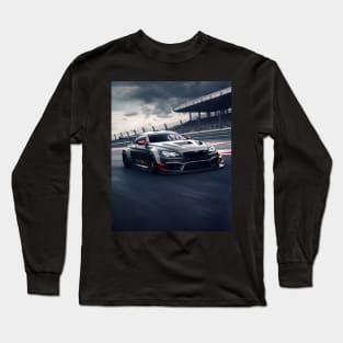 black bmw m6 on a race track Long Sleeve T-Shirt